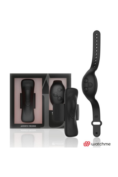 Черная вибровкладка в трусики с пультом-часами Anne s Desire Vibro Panty Wireless Watchme