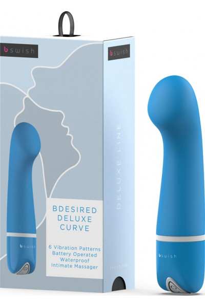 Голубой G-вибростимулятор Bdesired Deluxe Curve - 15,2 см.