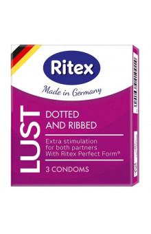 Рифленые презервативы RITEX LUST с пупырышками - 3 шт.