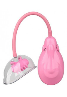 Розовый вакуумный вибромассажер VIBRATING VAGINA PUMP