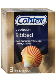 Презервативы с рёбрышками CONTEX Ribbed - 3 шт.