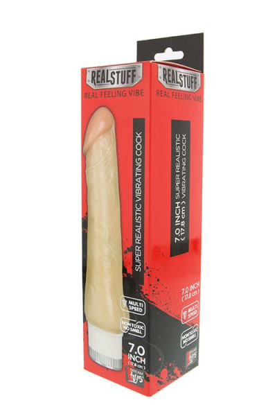 Реалистичный мультискоростной вибратор REALSTUFF 7INCH VIBRATOR - 17,8 см.