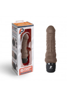 Коричневый вибратор-реалистик 6  Realistic Vibrator - 17 см.